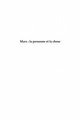 E-Book (pdf) Marx la personne et la chose von Robin Christophe-Luc