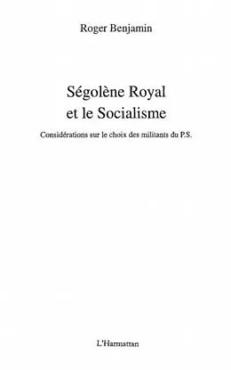 E-Book (pdf) Segolene royal et le socialisme von Benjamin Roger