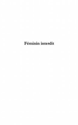 eBook (pdf) FEMININ INTERDIT de 