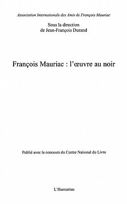 eBook (pdf) FRANCOIS MAURIAC : L'OEUVRE AUNOIR de 