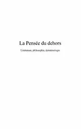 PDF Pensee du dehors-Litterature,philosophie von Bruno Jaffre