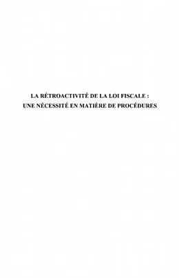 E-Book (pdf) Retroactivite loi fiscale: necessite ma. von Eric Deschamps