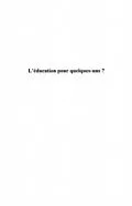 E-Book (pdf) Education pour quelques-uns ? L' von Daniel Kunzler