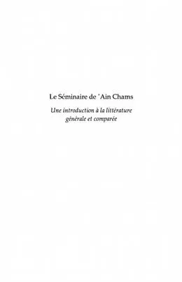 E-Book (pdf) Le seminaire de 'Ain Chams : Une introduction a la litterature generale et comparee von Daniel-Henri Pageaux