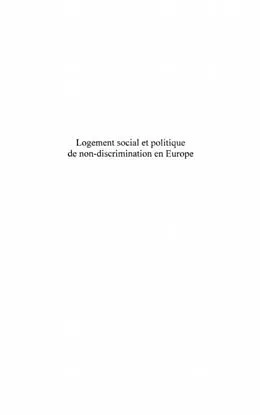 E-Book (pdf) Logement social et politique de non-discrimination en europe von Steven Bernas