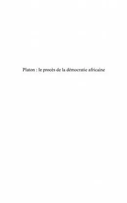 E-Book (pdf) Platon : le proces de la democratie afri von Antoine Nguidjol