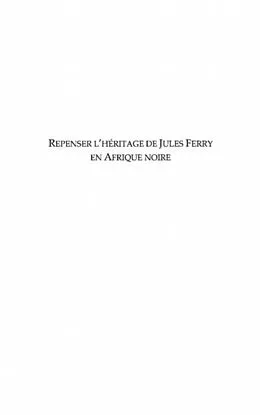 E-Book (pdf) Repenser l'heritage de jules ferry en afrique noire von David Escobar Galindo
