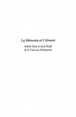 E-Book (pdf) La memoire et l'absent - nabile fares et von Karine Chevalier