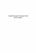 E-Book (pdf) L'apprentissage de la langue ecrite par les adultes von Bernard Balas