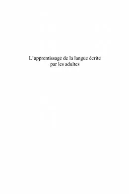 E-Book (pdf) L'apprentissage de la langue ecrite par les adultes von Bernard Balas
