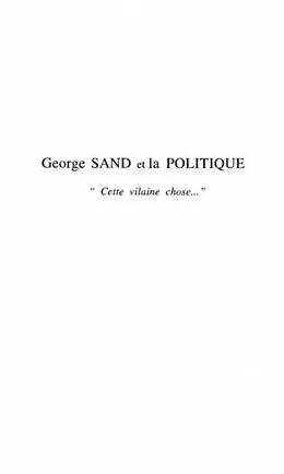 E-Book (pdf) GEORGE SAND ET LA POLITIQUE von Bernard Hamon