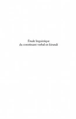 E-Book (pdf) Etude linguistique du constituant verbal en kirundi - suivi von Thierry De Samie