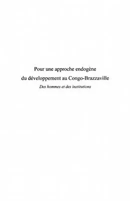 E-Book (pdf) Pour une approche endogEne du developpement au congo-brazzav von Andreas Karkavitas