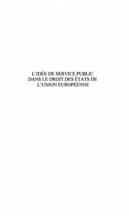 E-Book (pdf) L'IDEE DE SERVICE PUBLIC DANS LE DROIT DES ETATS DE L'UNION EUROPEENNE von Gerard Marcou