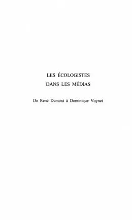 E-Book (pdf) LES ECOLOGISTES DANS LES MEDIAS von Patrick Salmon