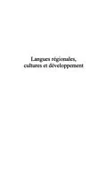 E-Book (pdf) Langues regionales, cultures et developpement von Dominique Huck