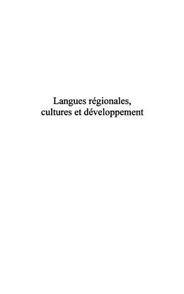 E-Book (pdf) Langues regionales, cultures et developpement von Dominique Huck