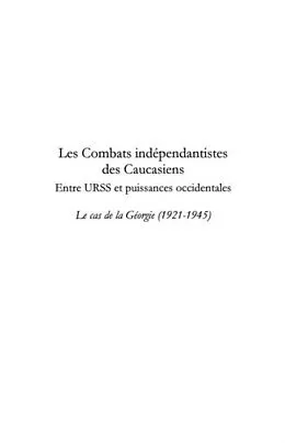 E-Book (pdf) Les combats independantistes des caucasiens entre urss et pu von Georges Mamoulia