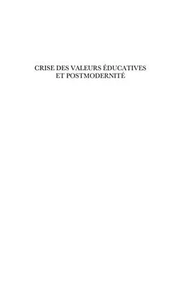 E-Book (pdf) Crise des valeurs educatives et postmodernite von David Lucas