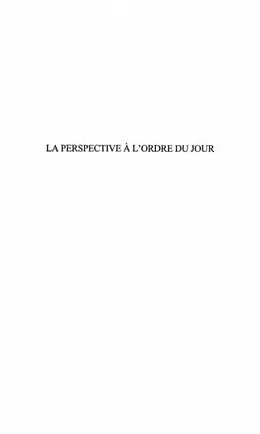 E-Book (pdf) LA PERSPECTIVE A L'ORDRE DU JOUR von Valette Eric