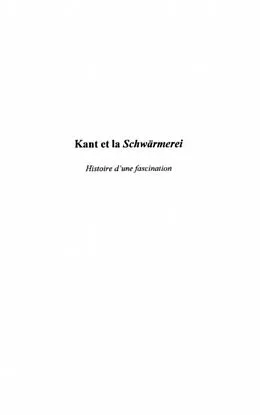 E-Book (pdf) Kant et la schwArmerei - histoire d'une fascination von Beatrice Allouche-Pourcel
