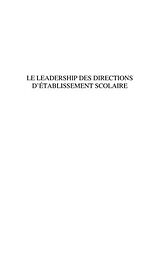 eBook (pdf) Le leadership des directions d'etablissement scolaire - vers de Floriane Grandjean Luthi