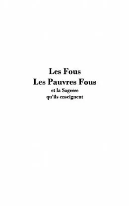 PDF Les fous, les pauvres fous et la sagesse qu'ils enseignent von Maurice de Fleury