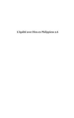 E-Book (pdf) L'egalite avec dieu en philippiens 2.6 - forme de dieu = ega von Borice Kevin Mokele
