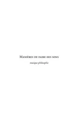 E-Book (pdf) Manieres de faire des sons von Antonia Soulez