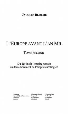 E-Book (pdf) Europe avant l'an mil t. 2 von Bloeme Jacques