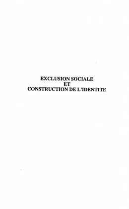 E-Book (pdf) Exclusion sociale et construction de l'identite von Teresa Cristina Carreteiro