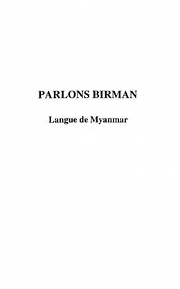 E-Book (pdf) Parlons birman von Marie-Helene Cardinaud