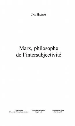 E-Book (pdf) Marx philosophe de l'intersubjectivite von Hatem Jad