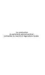 E-Book (pdf) Construction du partenariat patronal-syndical: contraintes d von Denis Harrisson