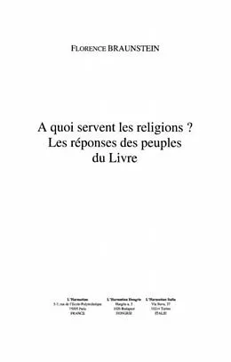 E-Book (pdf) QUOI SERVENT LES RELIGIONS ? von Braunstein Florence