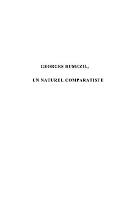 E-Book (pdf) Georges dumezil un naturel comparatiste von Poitevin Michel
