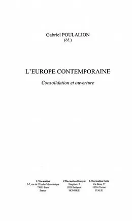 E-Book (pdf) Europe contemporaine: consolidation et o von Poulalion Gabriel