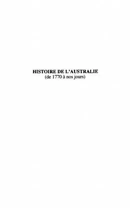 E-Book (pdf) Histoire de l'Australie (de 1770 a nos jours) von Michel Bernard-Agrel