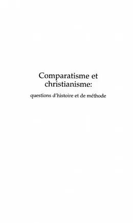 PDF COMPARATISME ET CHRISTIANISME von Despland Michel