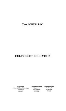 E-Book (pdf) CULTURE ET EDUCATION von Yves Lorvellec