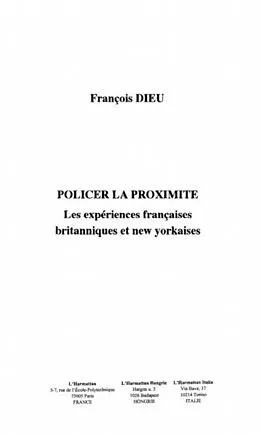 E-Book (pdf) Policier la proximite von Dieu Francois