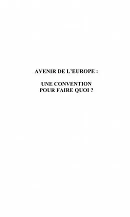 E-Book (pdf) Avenir de l'europe : une convention pour von Reguillon Alain