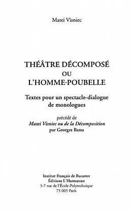 E-Book (pdf) Le Theatre decompose ou L'homme-poubelle von Matei Visniec
