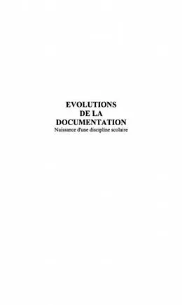 E-Book (pdf) Evolutions de la documentation von Frisch Muriel