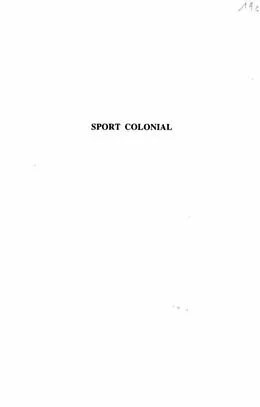 PDF Sport colonial von Andre-Jean Benoit