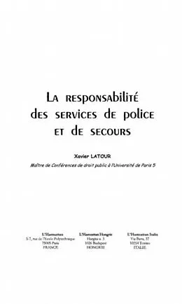 E-Book (pdf) Responsabilite des services depolice et von Latour Xavier
