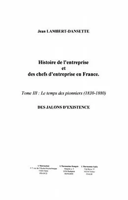 E-Book (pdf) Histoire de l'entreprise et des chefs d'entreprise en France von Lambert Dansette Jean