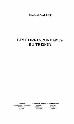 E-Book (pdf) Les correspondants du Tresor von Vallet Elisabeth