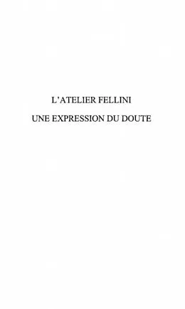 E-Book (pdf) Atelier fellini une expressiondu doute von Pernot Herve
