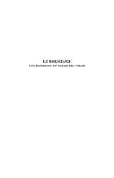 E-Book (pdf) Le Rorschach von Minkowska Francoise